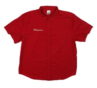 A Red Disneystore Cast Member Shirt.