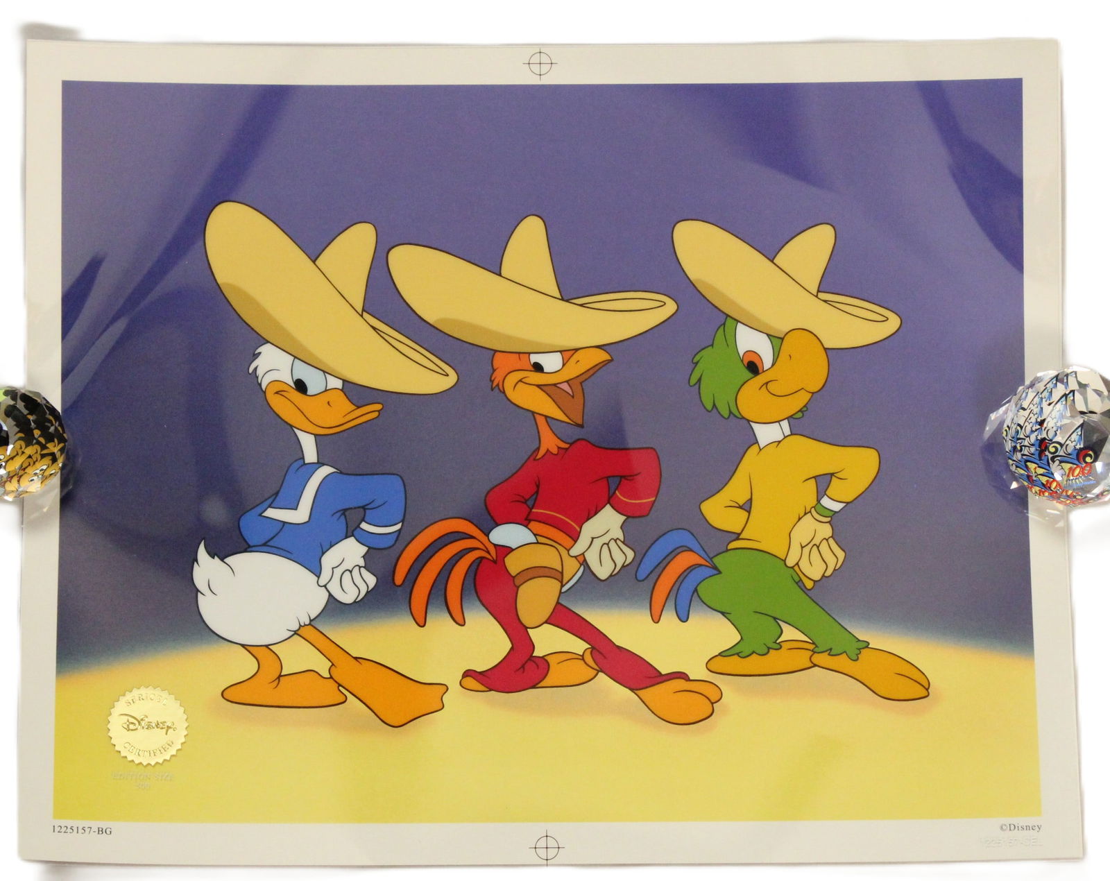 A Limited Edition "Three Happie Chappies" Sericel with lithographic background featuring The Three (1 of 2)