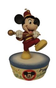 A Mickey Mouse Club Band Leader Mickey Statuette Trinket Box.