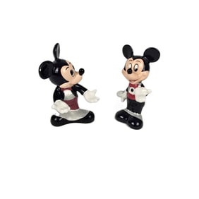 A Mickey Mouse Tuxedo Salt and Pepper Shaker Set.