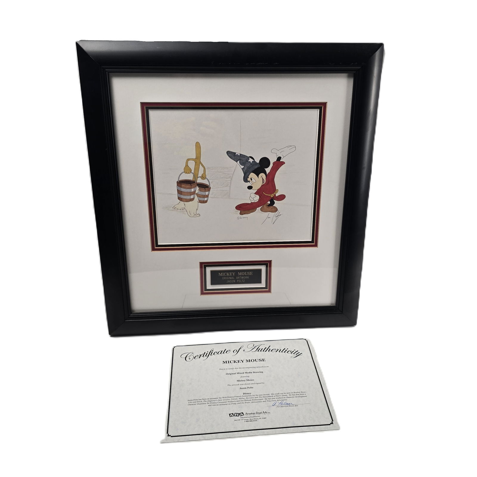 A Jason Peltz Sorcerer's Apprentice Framed Color Drawing. (1 of 3)