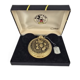A Gold-Toned Walking Mickey Pocket Watch