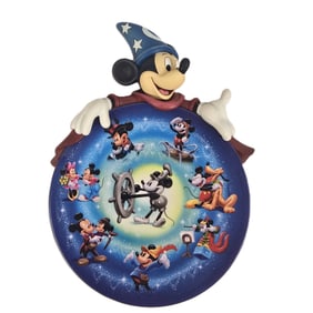 A Limited Edition 75th Anniversary of Mickey Mouse Collector Plate with 3-D Sorcerer Mickey Hanger.