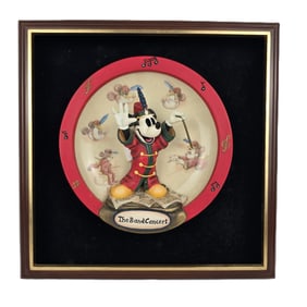 A Limited Edition Mickey Mouse: From the Drawing Board Band Leader Mickey 3-D Collector Plate.