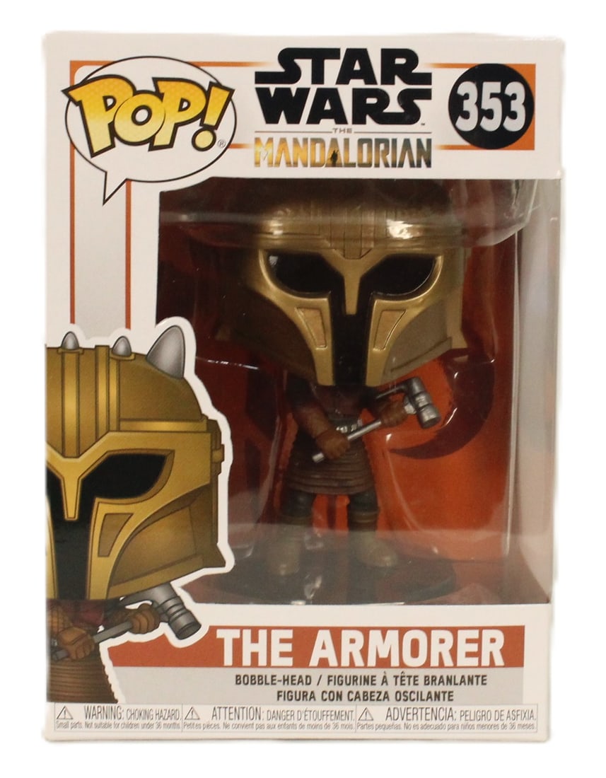A The Aromorer #353 Funko Pop.: This is an excellent condition The Armorer #353 Funko Pop. The Armorer was a key character introduced in the hit Disney Plus show The Mandolorian.