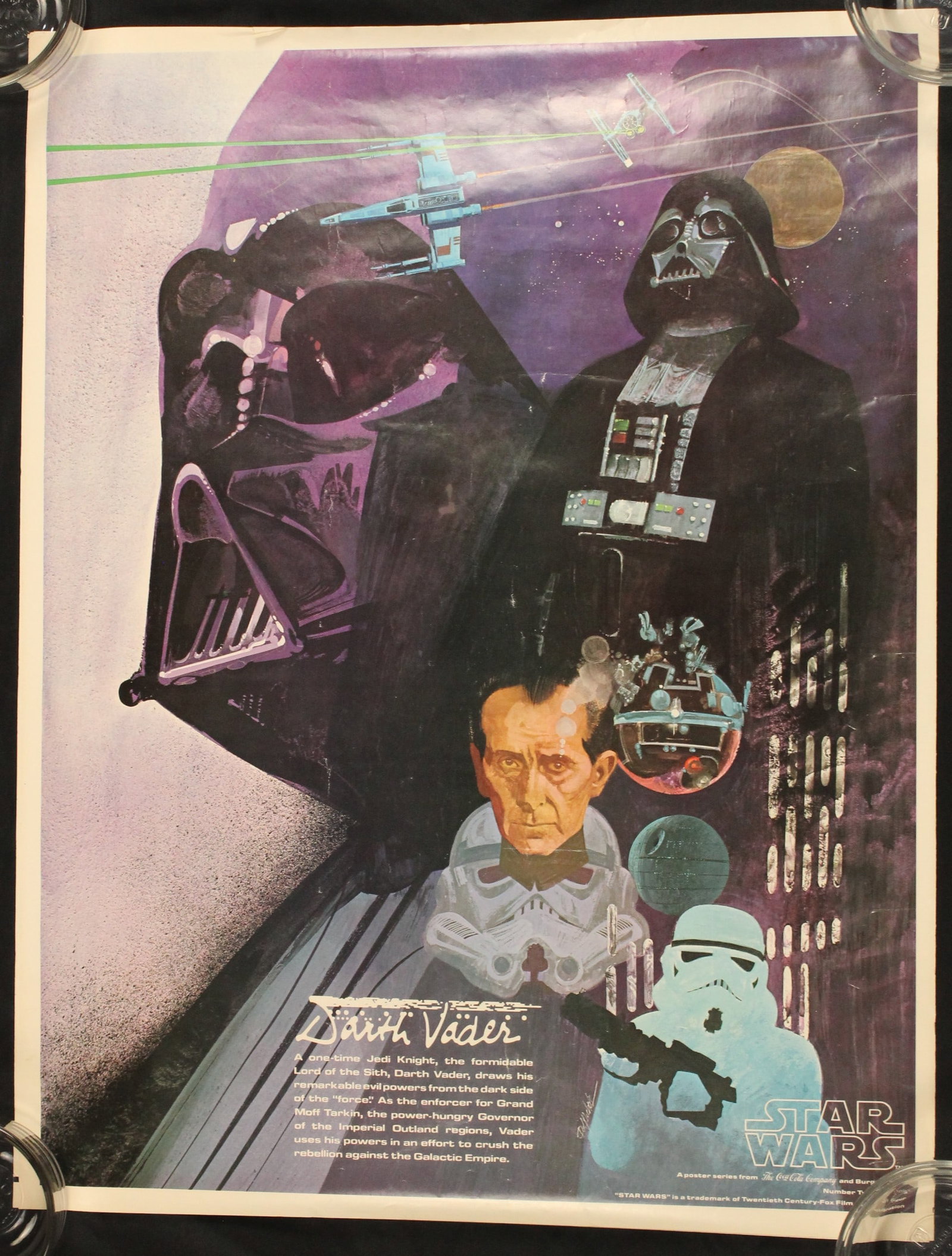 A 1977 20th Century Fox Coca-Cola Darth Vader Poster #3/4. (1 of 3)