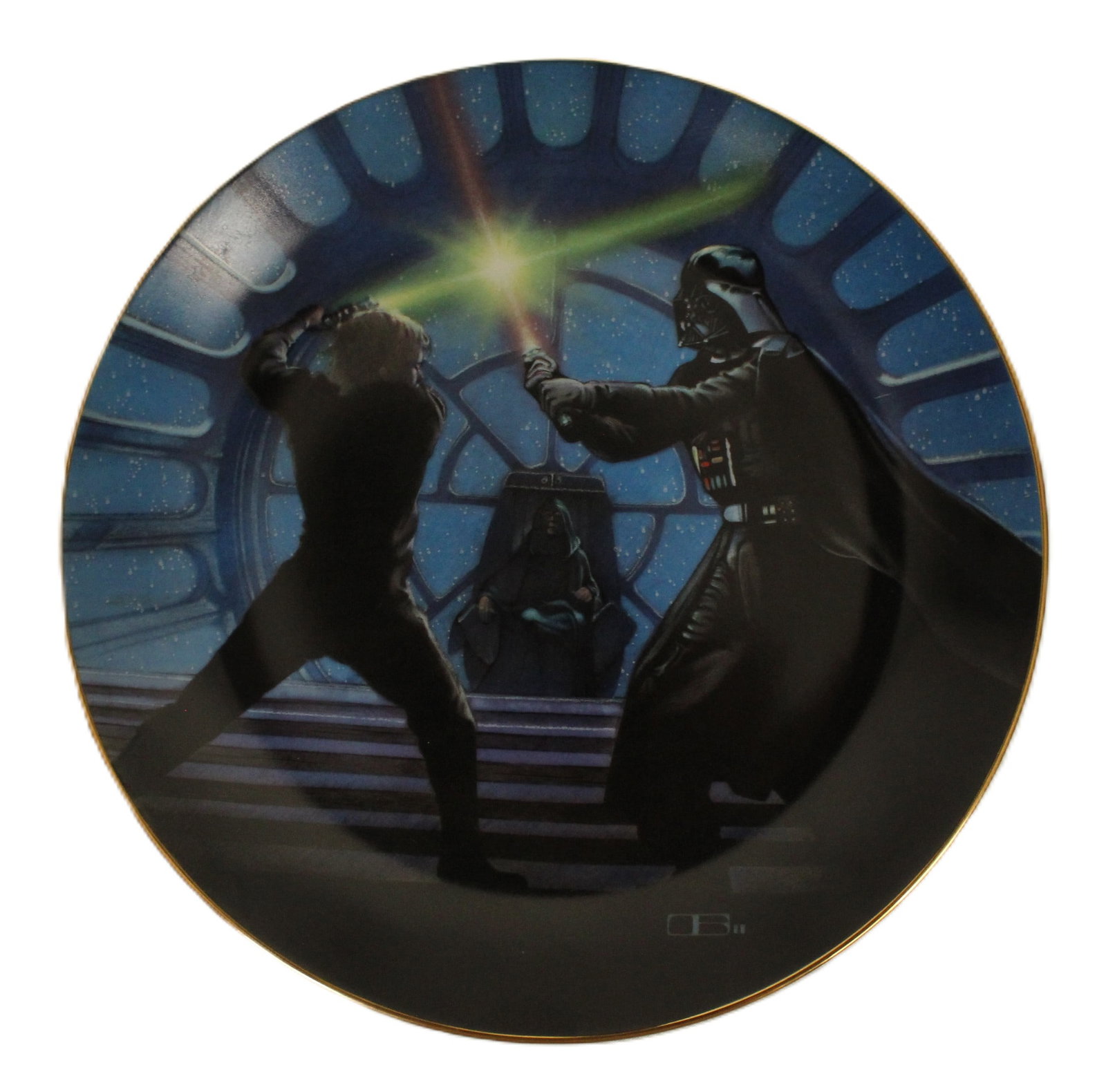 A Luke Skywalker and Darth Vader Collectors Plate. (1 of 2)