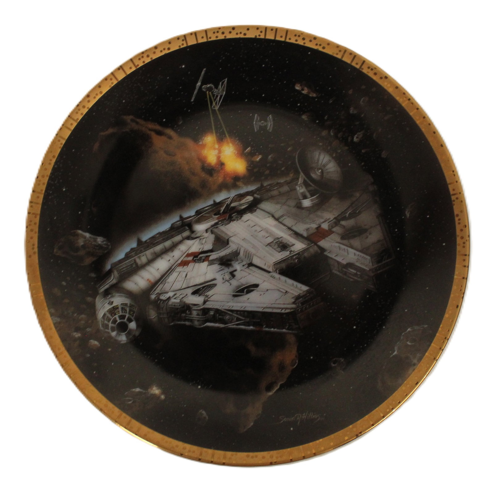 A Millennium Falcon Collector Plate. (1 of 2)