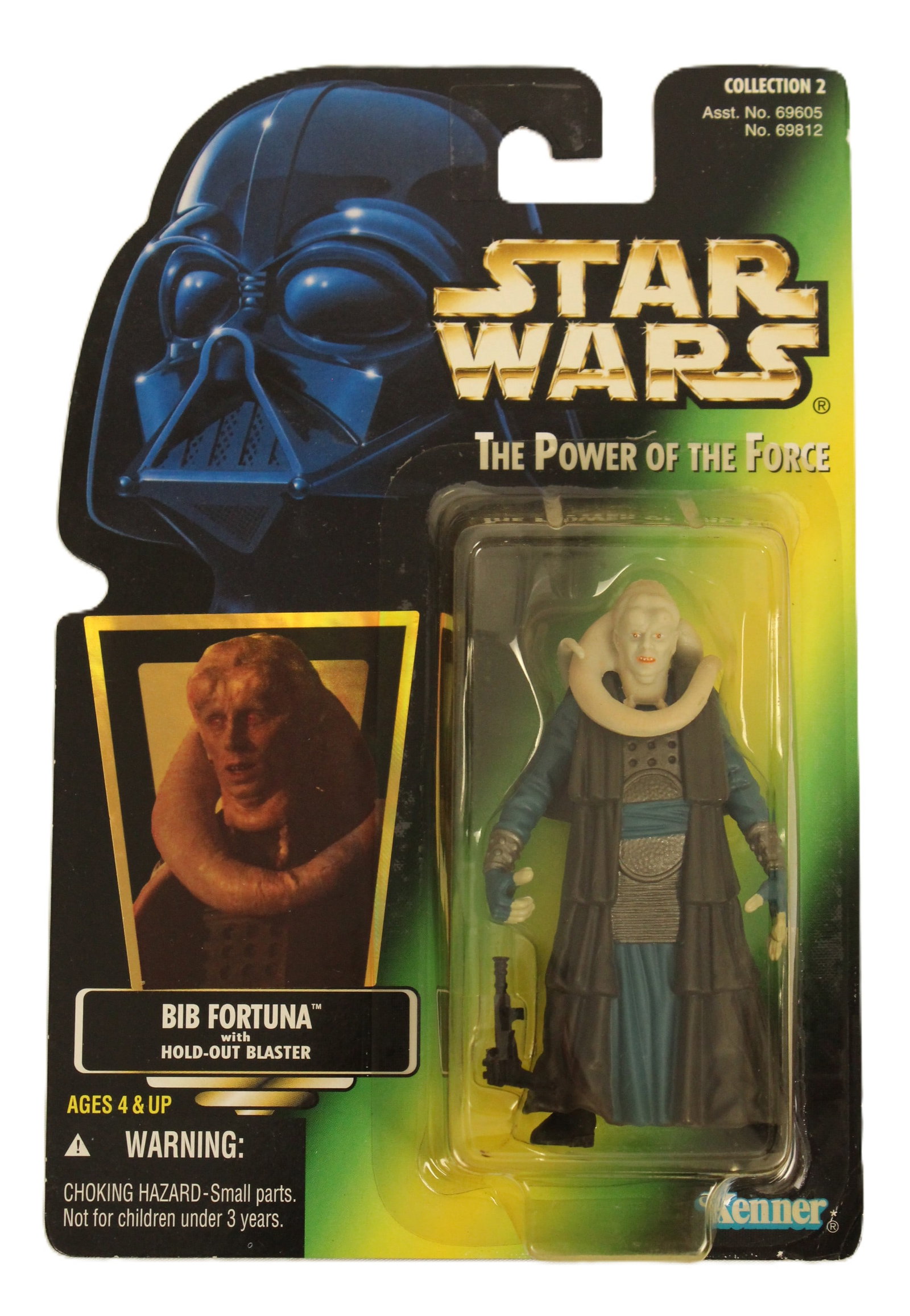 1996 Power of the Force Bib Fortuna Action Figure.: (Kenner, 1996) This is a new-in-box Star Wars The Power of the Force Collection 2 Bib Fortuna with hold-out blaster action figure. The box is in near mint condition.