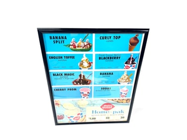 Uncommon 1959 Dairy Queen drive-in menu board sign.
