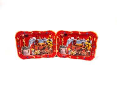 Pair of NOS 1960s Coca-Cola TV dinner trays.