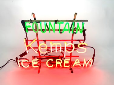 Circuit 1950s Kemps Ice Cream fountain neon sign.
