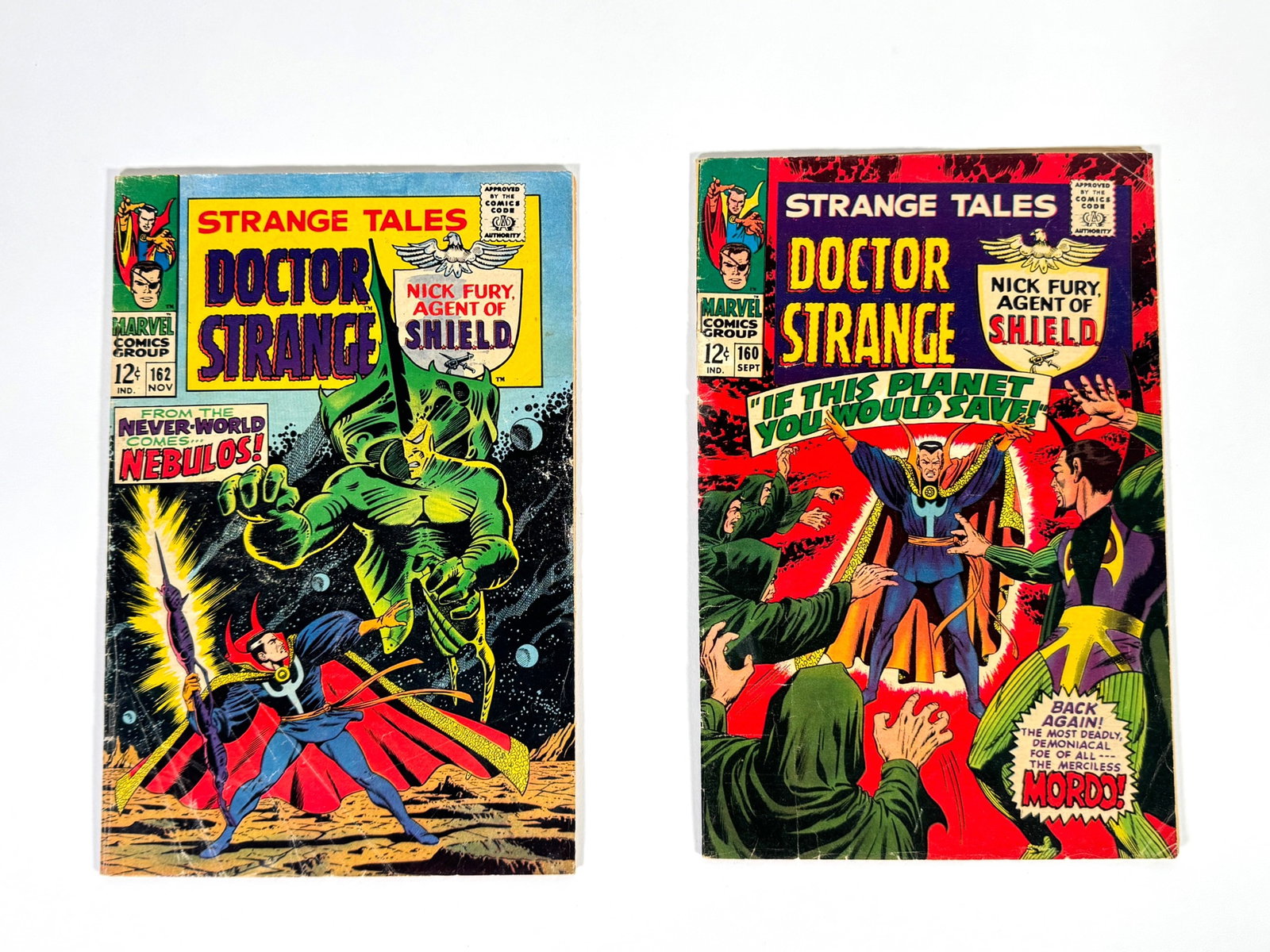 Lot of two 1967 Doctor Strange Marvel comics: “If this Planet you Would Save!?? and “From the (1 of 2)