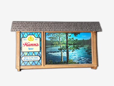 1950s Hamm's Beer Scene-O-Rama lighted tavern sign.
