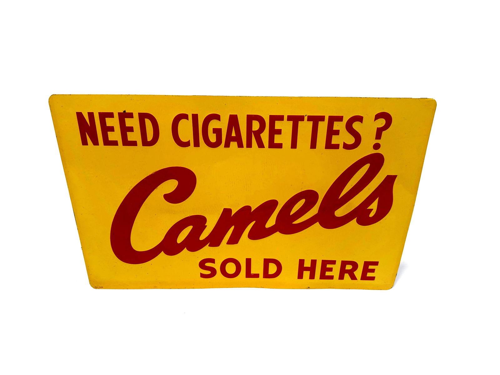 NOS 1950s Camel Cigarettes single-sided embossed tim sign. (1 of 1)
