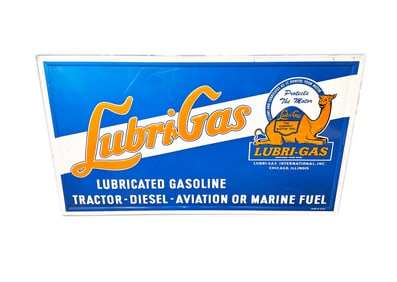 Late 1950s-easrly 60s Lubri-Gas single-sided tin sign.