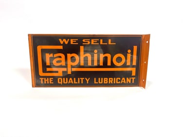 Graphin Oil Quality Lubricant single sided tin flange sign.