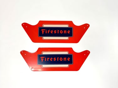 NOS 1940s – 50s Firestone Tires metal tire display stand.