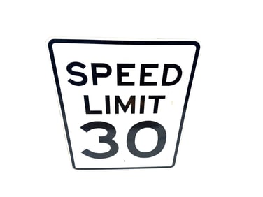 NOS Speed Limit 30 Metal Highway road sign.