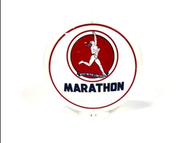 1940s – 50s Marathon Oil single lens gas globe in a Capcolite body.