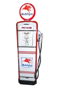 Restored 1940s-50s Mobil Oil Gilbarco gas pump