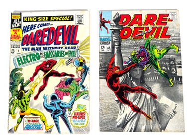 Lot of two 1967/1968 Daredevil Marvel comics: “Daredevil“ and “Electro and His Emissaries of