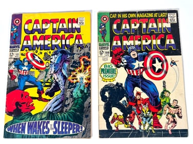 Lot of two 1968 Captain America comics by Marvel