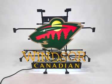 Windsor Canadian-Minnesota Wild neon Tavern sign.