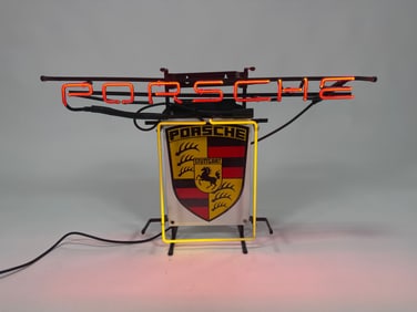 Reproduction Porsche automobiles Neon dealership sign.