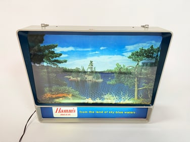 1950s Hamm's Beer TV Rippler light-up tavern sign.