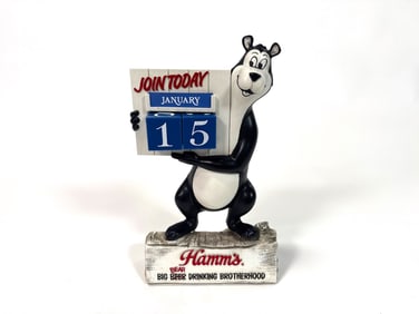 1970s Hamm’s Beer three-dimensional bar back tavern calendar.