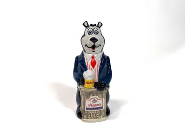 1973 Hamm’s Beer ceramic  three-dimensional bear decanter. .