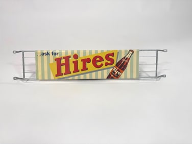 NOS late 1950s ask for Hires Root Beer single sided metal push bar.
