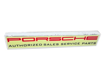 Porsche authorized sales service – parts single sided light up dealership sign.