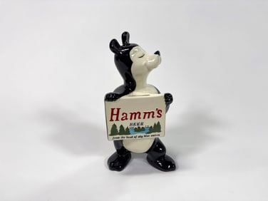 1950s Hamm’s Beer Red Wing Pottery ceramic beer, coin bank.