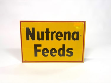 Late 1950s early 60s Nutrena Feeds single sided tin sign.