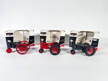 Lot of three Country Classics by Scale Models Quality Die Cast McCormick Deering Farmall Tractors