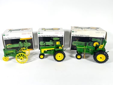 Lot of three John Deer Precision Classics tractors by Ertl with boxes