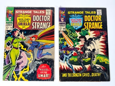 Lot of two 1966 and 1967 Strange Tales, Nick Fury Agent of S.H.I.E.L.D, Doctor Strange comics by