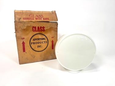 1940s-50s Advertising products 12 inch milk, glass gas pump globe body.