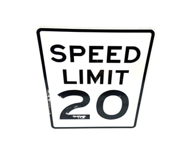 NOS Speed Limit 20 Metal Highway road sign.