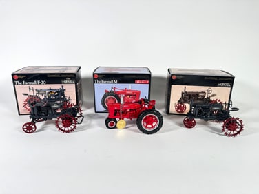 Lot of three McCormick Deering Farmall Precision Series Tractors with boxes
