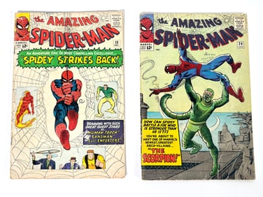 Lot of two 1964 and 1965 The Amazing Spider-Man comics by Marvel