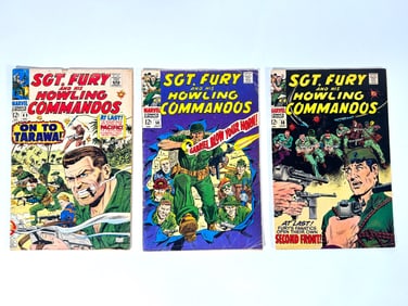 Lot of three Sgt. Fury and His Howling Commandos comics by Marvel