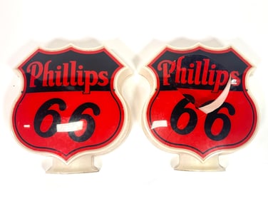1950s Phillips 66 shield shaped gas pump globe.