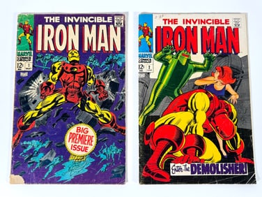 Lot of two 1968 The Invincible Iron Man by Marvel