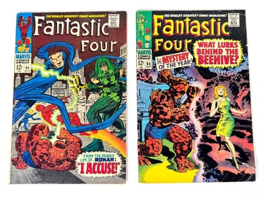 Lot of two 1967 Fantastic Four comics by Marvel