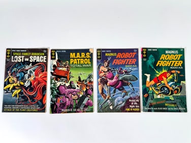 Lot of four Space Family Robinson, M.A.R.S Patrol and Magnus Robot Fighter Comics by Gold Key