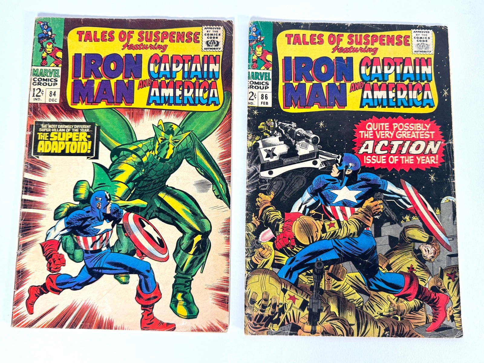 Lot of two 1966 and 1967 Tales of Suspense featuring Iron Man and Captain America comics by Marvel (1 of 2)