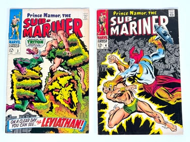 Lot of two 1968 Prince Namor-The Sub-Mariner comics by Marvel